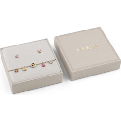GUESS STEEL SECRET GARDEN JUBS06060JWYGMCS Κουτάκι Με Χρυσό Βραχιόλι Και Σκουλαρίκια