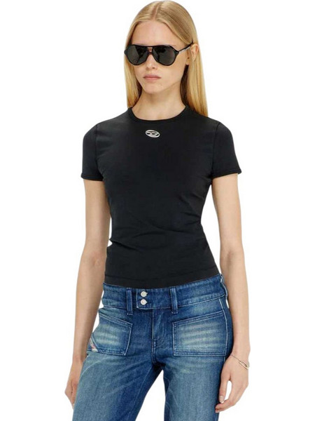 DIESEL W T-UNCUTIESLONG-OD T-SHIRT - W26A199170AHQH-900 BLACK