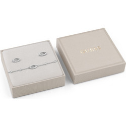 GUESS STEEL G CAMDEN JUBS06046JWRHS Κουτάκι Με Ασημένιο Βραχιόλι Και Σκουλαρίκια