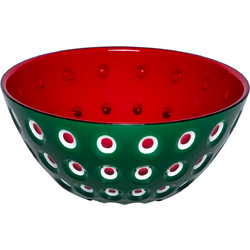 Guzzini Le Murrine Μπολ 25 cm - Σμαραγδί / λευκό / κόκκινο
