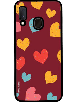 Sonique Heart Series Back Cover Burgundy (Samsung Galaxy A20e)