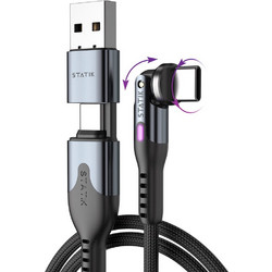 Καλώδιο USB Statik PowerPivot Pro braided rotating USB-C Black 3m