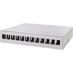 Consolidation point box 12-port, desk/wall/rail mounting, Grey (LL-NP0094)