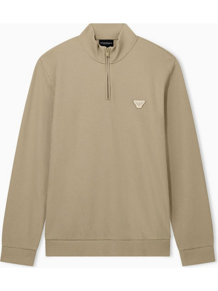 Emporio Armani Μπλούζα Pique Half Zip EM005780AF25051 - clay