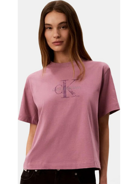 Calvin Klein Hand Drawn Monologo Γυναικείο T-Shirt LV047H802G-VCB Dusky Orchid
