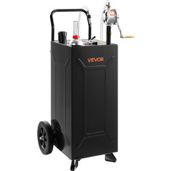 VEVOR Δοχείο Μεταφοράς Καυσίμου 113,6 L από Ανθρακούχο Ατσάλι με Χειροκίνητη Αντλία και 2 Ρόδες, Μαύρο JSJYCSYBCYQY1T411001V0