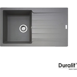 Duralit KS100 Ένθετος Νεροχύτης Γρανίτη Αντιστρεφόμενος Ματ Concrete 86x50cm
