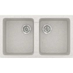 Sanitec Classic 334 Ένθετος Νεροχύτης Γρανίτη Ματ Metallic Ice 86x50cm