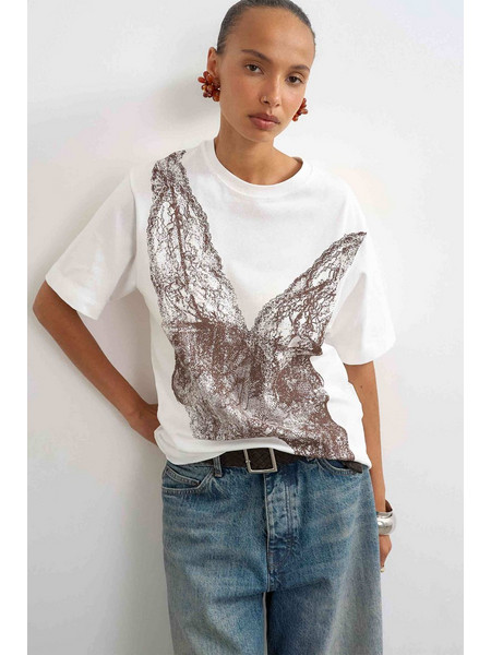 Topshop γυναικείο T-shirt Regular Fit Boel - 31002188 Λευκό