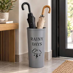 Ankor Μεταλλική Ομπρελοθήκη Γκρι Ματ 24x24x48cm με Διάτρητα Σχέδια