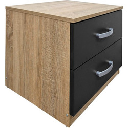Κομοδίνο Athos pakoworld σε sonoma-ανθρακί απόχρωση 48x40x41.5εκ