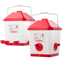 VEVOR Automatic Chicken Feeder & Waterter Set, 19 L/18,14 kg, Αδιάβροχη κρεμαστή τροφοδοσία πουλερικών με κύπελλο νερού χωρίς σπατάλη, αυτόματη βαρύτητα, αποφυγή μικρών ζώων, κατάλληλη για κοτόπουλο,