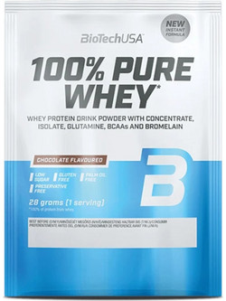 Biotech USA 100% Pure Whey Chocolate Πρωτεΐνη Ορού Γάλακτος Γράμμωσης Χωρίς Γλουτένη 28gr