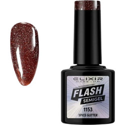 Elixir Flash 1153 Spice Glitter Ημιμόνιμο Βερνίκι Νυχιών 8ml