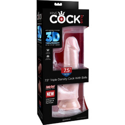 Pipedream King Cock Plus Triple Density Ρεαλιστικό Dildo με Βεντούζα & Όρχεις 18.4cm Flesh