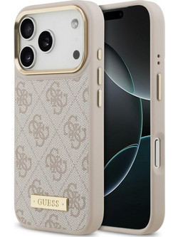 Guess 4G Logo Plate Magsafe Back Cover Pink (iPhone 18 Pro / 17 Pro)