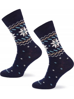 Comodo EVR05 Winter Stars Μαλλινές Ανδρικές Κάλτσες με Σχέδια Navy Μπλε