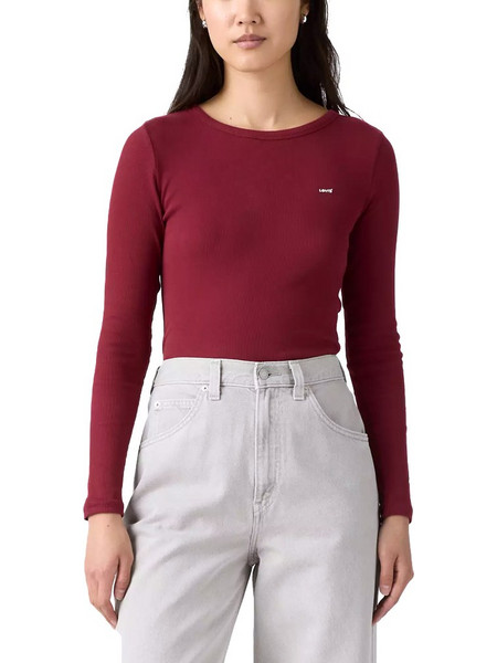 LEVI'S WOMEN T-SHIRT HAYES LONGSLEEVE O NECK RIB