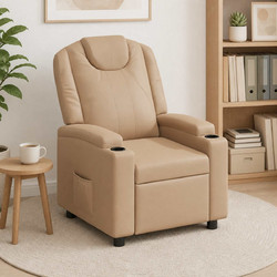 vidaXL Πολυθρόνα Relax Ανακλινόμενη Υφασμάτινη Καπουτσίνο 42051145