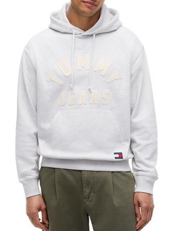 Tommy Jeans Ανδρικό Φούτερ με Κουκούλα & Τσέπες Λευκό DM0DM23595-P08