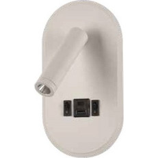 Inlight Επιτοίχιο Φωτιστικό LED Λευκό 3W + 9W - Spot & Backlight με USB & Type-C (43041-WH)