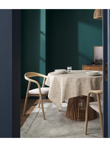 Τραπεζομάντηλο Bowie 159 Beige Gofis Home Διάμετρος 180cm Βαμβάκι-Πολυέστερ