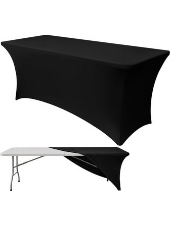 RUHHY Ελαστικό Κάλυμμα Τραπεζιού Catering 180x75x75cm Μαύρο με Θήκες για τα Πόδια - 5-27727