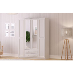 Wardrobe Lina - Rb-186-02 Matte White 140x52x184 cm