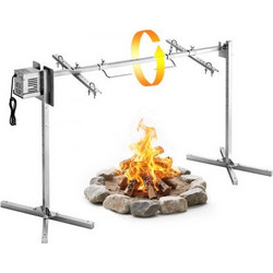 VEVOR Rotisserie Grill, AC220-240V 8 Level Height Electric Rotisserie Grill Kit, BBQ Grills Rotisseries Kit with 88 lbs Load Capacity, 38W Motor, Stainless Steel Automatic Grilling Kits for Parties