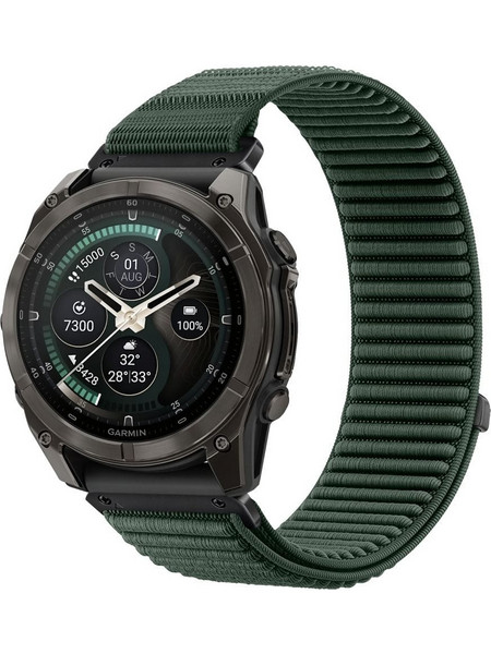 Tech-Protect Nylon Pro Λουράκι Υφασμάτινο Military Green (Garmin Fenix 5 / 6 / 6 Pro / 7 / 8 / 8 Pro / 9 / 9 Pro 47mm)