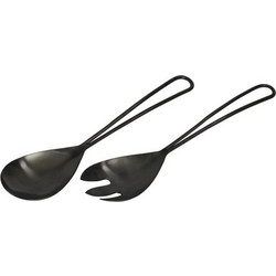 Matt Set Σερβιρισματος 2Τμχ Σαλατας Ατσαλι Μαυρο 29x7xH2cm - Liberta