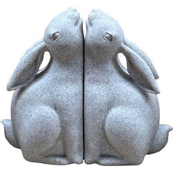 Easter Bun Bun Βιβλιοστατης Set 2Τμχ Polyresin Μπεζ 21.5x9xH18cm - Liberta