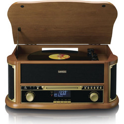 Lenco TCD-2551 Πικάπ Βαλιτσάκι με Ηχεία & Προενίσχυση Brown