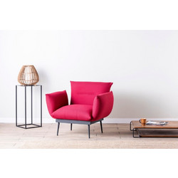 Wing Chair Jax Solo - Dark Red GR105 Fabric: Linen Fabric 90x80x95 cm