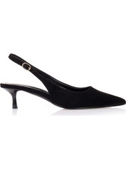 Γόβες σουέτ μαύρες slingback