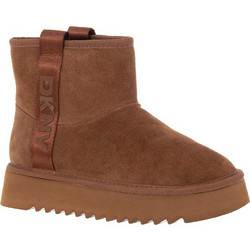 DKNY Imogen Γυναικεία Μποτάκια Δερμάτινα Ταμπά με Γούνα
