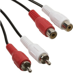 POWERTECH CAB-R011 EXTENSION RCA CABLE 2 X MALE TO 2 X RCA FEMALE 5m AUDIO CABLE CABR011