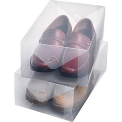 ORDINETT Ιταλίας Θήκη Υποδημάτων 34x21x13cm 9.2lt Πολυπροπυλένιο 0.38kg Σετ 2 Τεμαχίων BOXES LARGE TOP CLASS WHITE Διάφανο