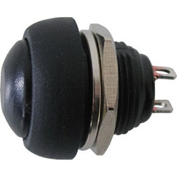 Push-button switch OFF-(ON) (rounded) - black