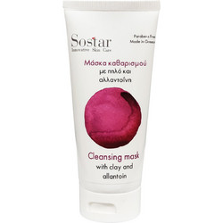 Sostar Organic Clay & Allantoin Tube Κρεμώδης Μάσκα Προσώπου για Μαύρα Στίγματα με Άργιλο 75ml