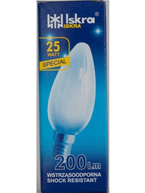 Iskra Λάμπα Κερί Ε14/25W Γαλακτος