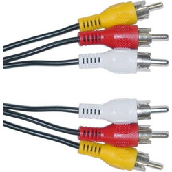 POWERTECH CAB-R004 RCA CABLE 3 X MALE TO 3 X RCA MALE 1.5m AUDIO/VIDEO/AV CABLE POWER TECH CABR004
