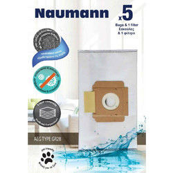 Naumann Τype GR28 Σακούλες Σκούπας 5τμχ Συμβατές με Σκούπα AEG / Electrolux