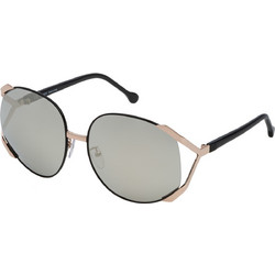 Loewe LWA02 31X 62 Γυναικεία Γυαλιά Ηλίου Στρογγυλά Μεταλλικά Μαύρα με Μαύρο Polarized Φακό