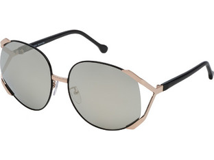 Loewe LWA02 31X 62 Γυναικεία Γυαλιά Ηλίου Στρογγυλά Μεταλλικά Μαύρα με Μαύρο Polarized Φακό