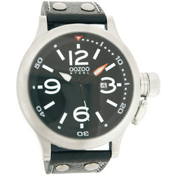 Oozoo Timepieces XXL Ανδρικό Ρολόι με Μαύρο Καουτσούκ Λουράκι C6753