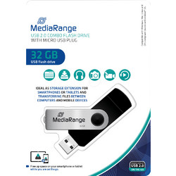 MediaRange MR932 32GB USB Stick 2.0 με USB-A & micro USB