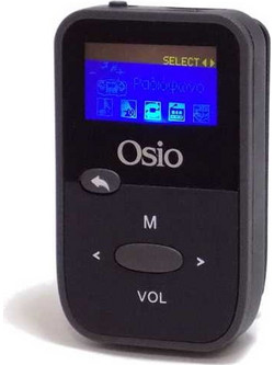 Osio SRM-7880B MP3 Player 8GB με Οθόνη 1" με Ραδιόφωνο Μαύρο