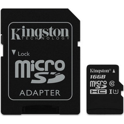 Kingston Canvas Select microSDHC 16GB Class 10 U1 UHS-I + Adapter