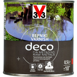 V33 Deco Βερνίκι Επιφάνειας Μετάλλου Διαλύτου Satin Διάφανο 0.5lt